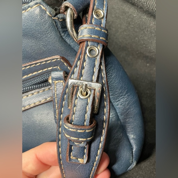 St. John’s Bay Vintage Blue Leather Handbag - Picture 12 of 15